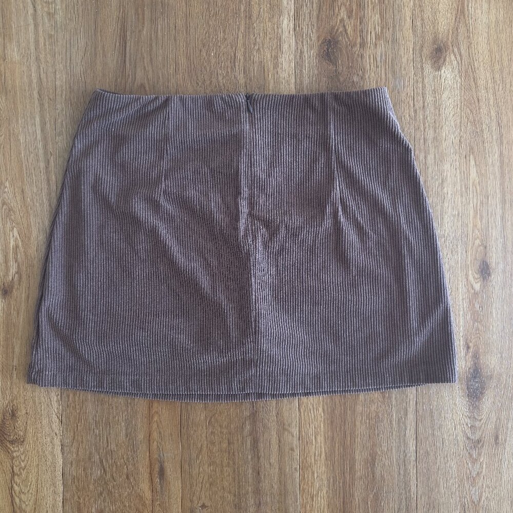 High Waisted Invisible Zipper 2-in-1 A Line Mini Corduroy Casual Skirt
